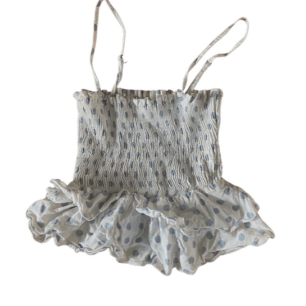 Zara Polka Dotted Ruffled Tank Top